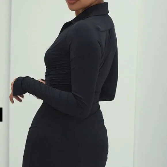 Sexy MistressRocks MARQUIS Black Long Sleeve Mini Dress - Picture 3 of 12